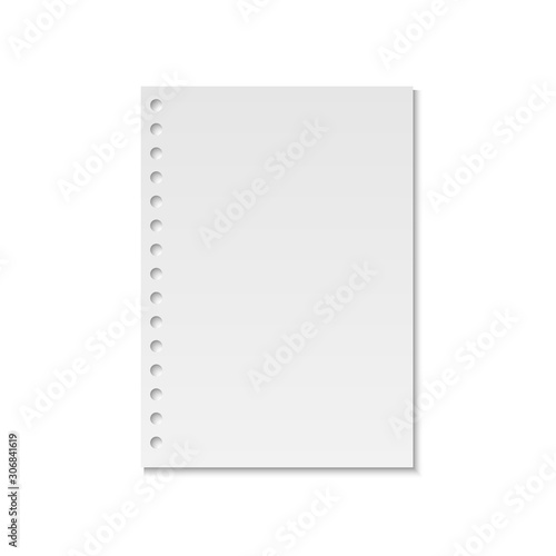 Fotomural realistic notebook paper page