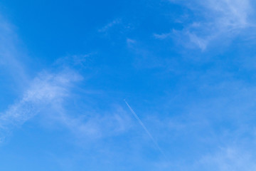 blue sky with clouds on a clear day and good weather in the morning, fluffy and soft white clouds