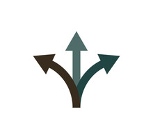 Arrow, Three Way, Direction Icon. Vector Illustration, Flat Design