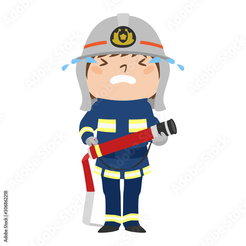 職種のイラスト 女性の消防士 涙を流して 泣いている女性 Stock Vector Adobe Stock 職種のイラスト 女性の消防士 涙を流して 泣いている女性 Stock Vector Adobe Stock