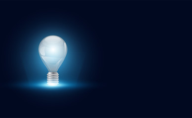 abstract idea with Light bulb on copy space futuristic hi tech modern gradient and light.vector illustration.