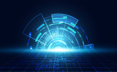 Wall Mural - abstract technology concept modern circle communication futuristic hi tech modern gradient and light