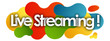 live streaming in color bubble background