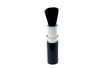 makeup brush, paintbrush, camera cleaning brush, Make-up brushes set in row on white isolated background