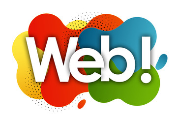 Wall Mural - web in color bubble background