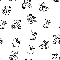 Sticker - Body Ache Seamless Pattern Vector Thin Line. Illustrations