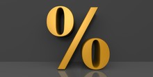 Percent Sign Sale Discount Percentage Symbol Gold 3d
