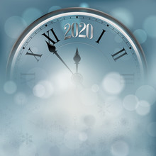 Segment Of Abstract Old Clock With 2020 New Year Number