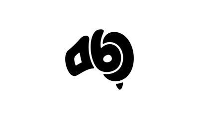Wall Mural - illustration logo from letter A, B, C or D or J with australia map logo design concept