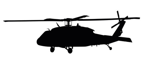 Wall Mural - Helicopter detailed silhouette. Vector EPS 10