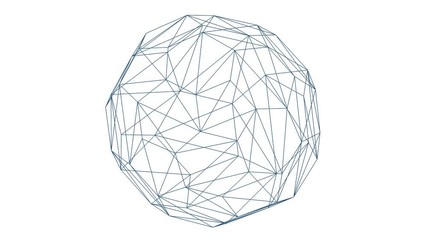 Abstract orb with mesh. White background with animated sphere.