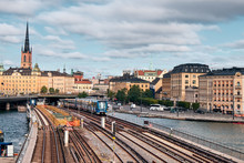The Landscape Of Stockholm City With Railway, Sweden