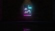 © Destrosvet - 3D rendering of blue violet neon symbol of file image icon on brick wall
