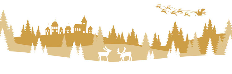 Wall Mural - christmas landscape background with village and snow