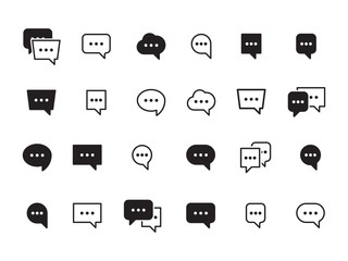 Wall Mural - chat bubbles. talking symbols circle and square icons for online messengers dialog communication vec