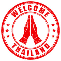 Wall Mural - Welcome to Thailand vector stamp