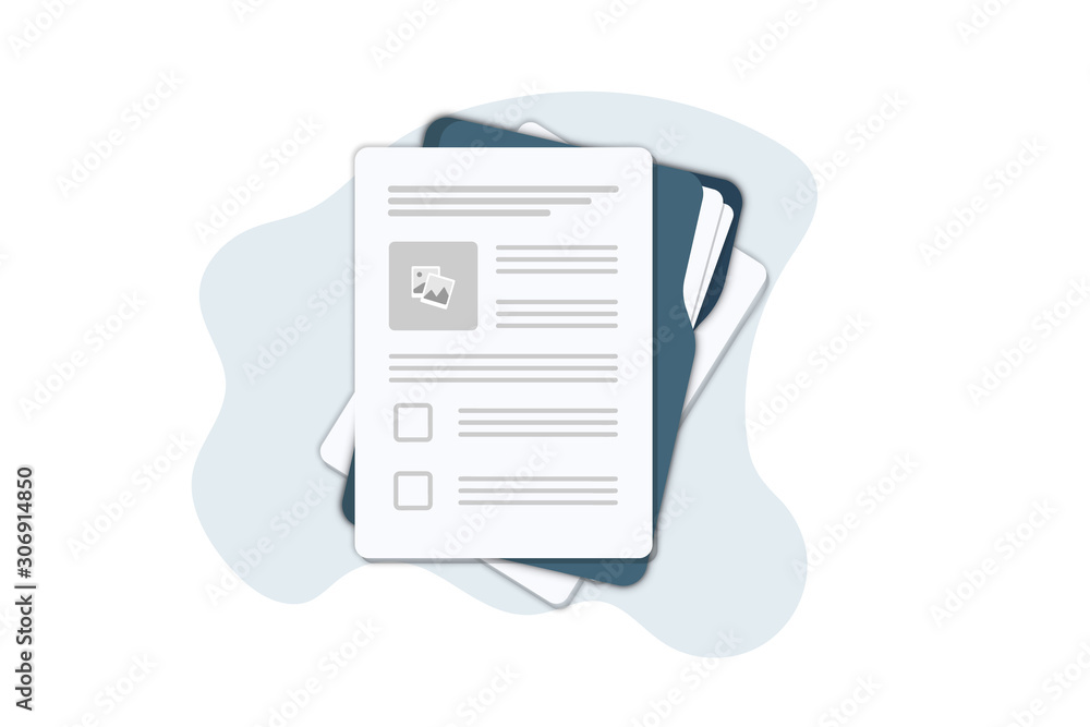 Contract papers. Document. Folder with stamp and text. Contract signing. Contract agreement memorandum of understanding legal document stamp seal, concept for web banners, websites, infographics. - obrazy, fototapety, plakaty 