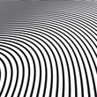 Abstract curved lines for graphic design. Vector template. Vector striped wavy background. Optic illusion effect.