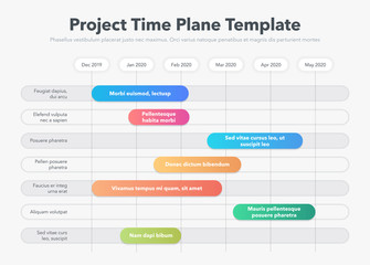 modern business project time plan template with project tasks in time intervals. easy to use for you