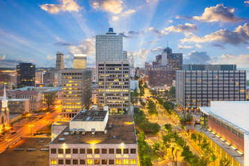 Memphis, Tennessee, USA downtown city skyline