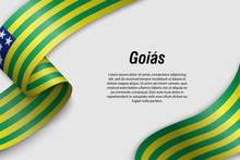 Waving Ribbon Or Banner With Flag Goias