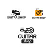 Guitar shop vector set of logos