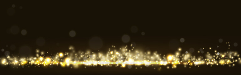 Wall Mural - Golden glittering light bokeh shining