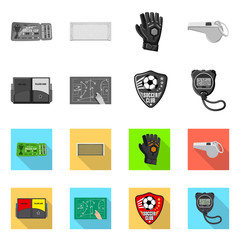 Wall Mural - Vector design of soccer and gear sign. Set of soccer and tournament vector icon for stock.