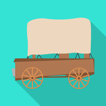 Vector Illustration Of Stagecoach And Old Logo. Graphic Of Stagecoach And Brougham Stock Symbol For Web.