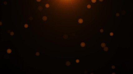 Wall Mural - dust particles bokeh gold lights on black background. 4k footage
