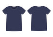 © smth.design - Technical sketch women t shirt in blue colors. Unisex underwear top design template.