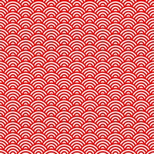 Japanese Red Scales Seamless Pattern