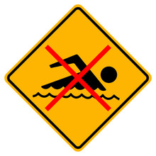 Do Not Swimming Area Symbol Sign, Vector Illustration, Isolate On White Background Label. EPS10