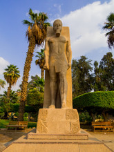 Cairo, Egypt - October 30, 2019: View Of The Ramesses II Statue In The Mit Rahina Museum In Memphis.