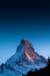 Leinwandbild Motiv The famous mountain Matterhorn peak with cloudy and blue sky from Gornergrat, Zermatt, Switzerland