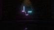 © Destrosvet - 3D rendering of blue violet neon symbol of social dislike icon on brick wall
