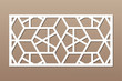 © nattalya - Decorative card for cutting. Recurring Artistic Arab Mosaic pattern. Laser cut. Ratio 1:2. Vector illustration.