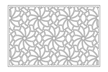 Wall Mural - Decorative card for cutting. Recurring Artistic Arab Mosaic pattern. Laser cut. Ratio 3:2. Vector illustration.