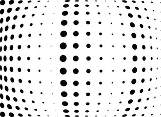 Abstract halftone wave dotted background. Halftone twisted grunge pattern, dot, circle.  Vector modern optical halftone pop art texture for poster, business card, cover, label mock-up, sticker layout