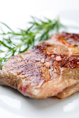 Canvas Print - Fresh steak grilled with herbs