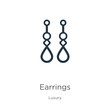 © Premium Art - Earrings icon. Thin linear earrings outline icon isolated on white background from luxury collection. Line vector earrings sign, symbol for web and mobile