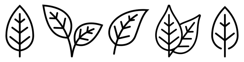 Wall Mural - leaf simple icon set. vector