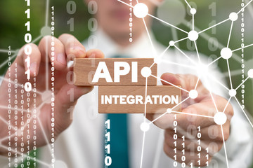 api integration software web application data programming concept.
