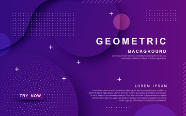 Wall Mural - purple color geometric background. dynamic textured geometric element design with dots decoration.