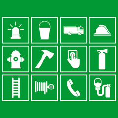 Wall Mural - fire emergency tools sign icon vector design symbol