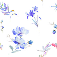  Watercolor flowers illustration