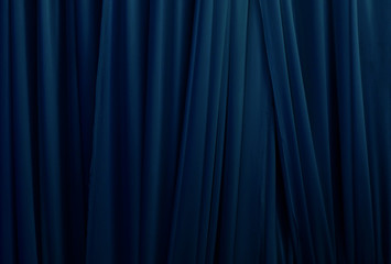 beautiful dark blue smooth cloth background vertical line, navy blue fabric layer background, nice volume texture of textile, background of modern pattern, cloth wall with space use for element