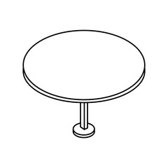 Wall Mural - table round furniture line style icon vector illustration design