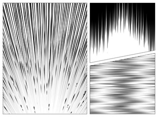 Wall Mural - set of manga speed line effect