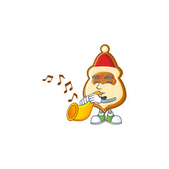 Sticker - Super cool christmas hat cookies cartoon character performance with trumpet